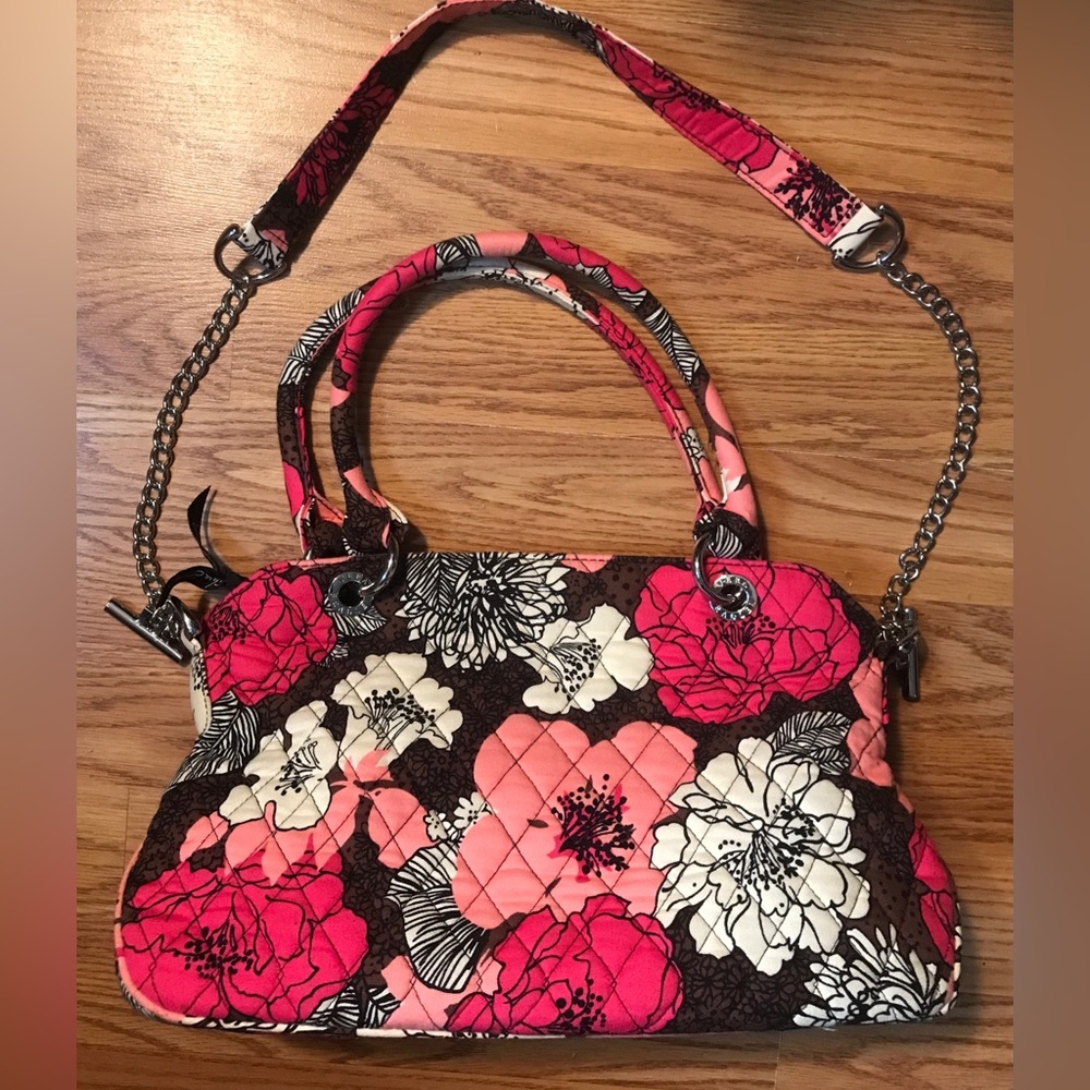 Vera Bradley Quilted Floral Print Handbag Purse Detached Crossbody Strap NWOT
